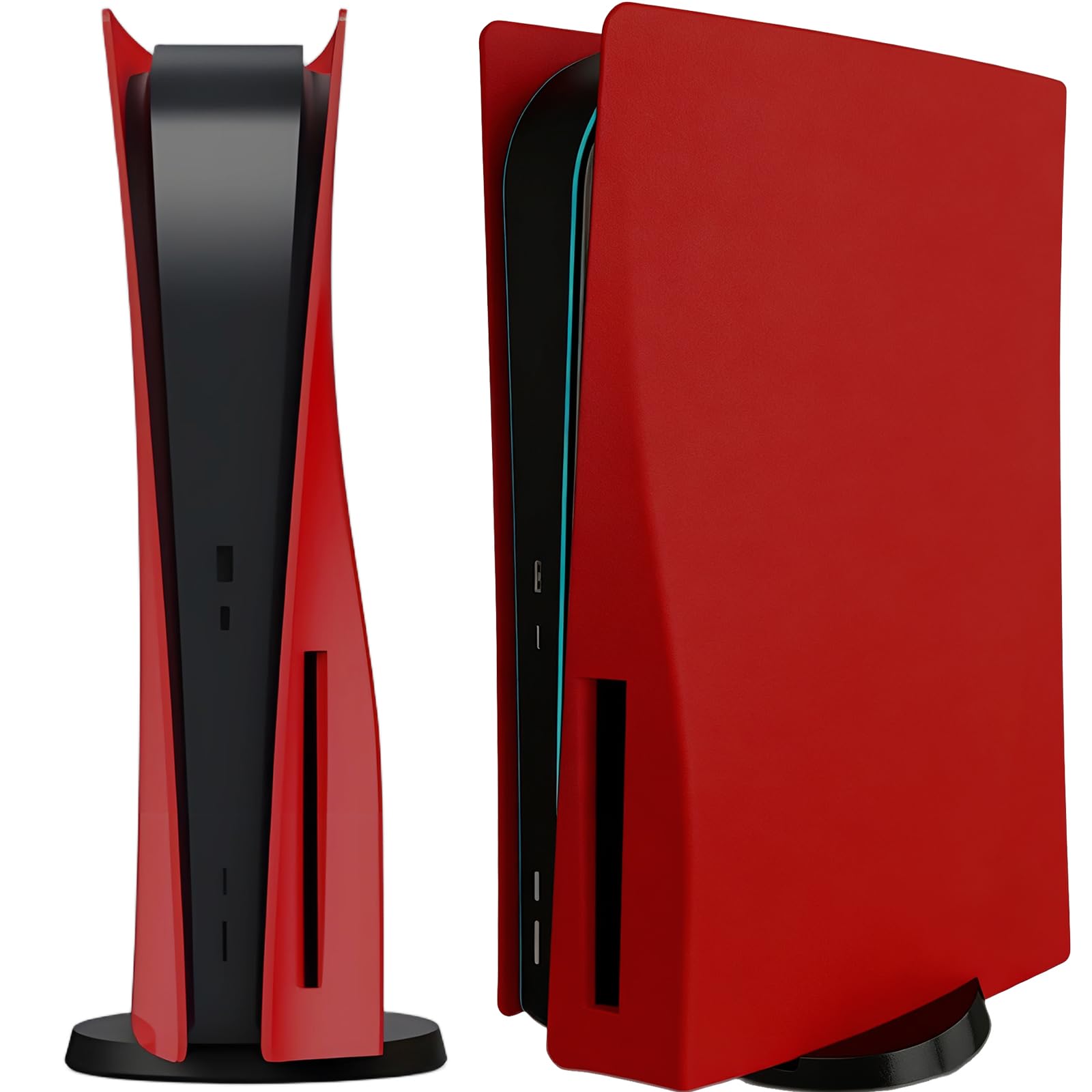 Megadream - Custodia di ricambio per console PS5 per console PS5, in ABS, antiurto, antigraffio, antipolvere, cover per console Sony PS5, edizione disco (rosso)