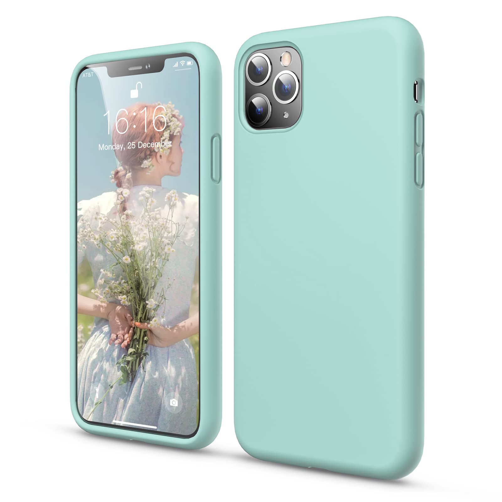 GOODVISH Cover per iPhone 11 Pro Max 6.5 '', Silicone Morbida Case con Fodera in Microfibra, Protettiva Antiurto Antiscivolo Progettata per iPhone 11 Pro Max Custodia, Marino Verde