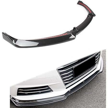 Amazon Gzyf 車用 Jdm フロントバンパー リップ カバー スポイラー トリム プロテクター 傷防止 耐久性 Abs製 カーボン調 ガーニッシュ カスタム ドレスアップ 対応車種 Audi セダン 4ドア 17 18 フロントバンパープロテクター 車 バイク