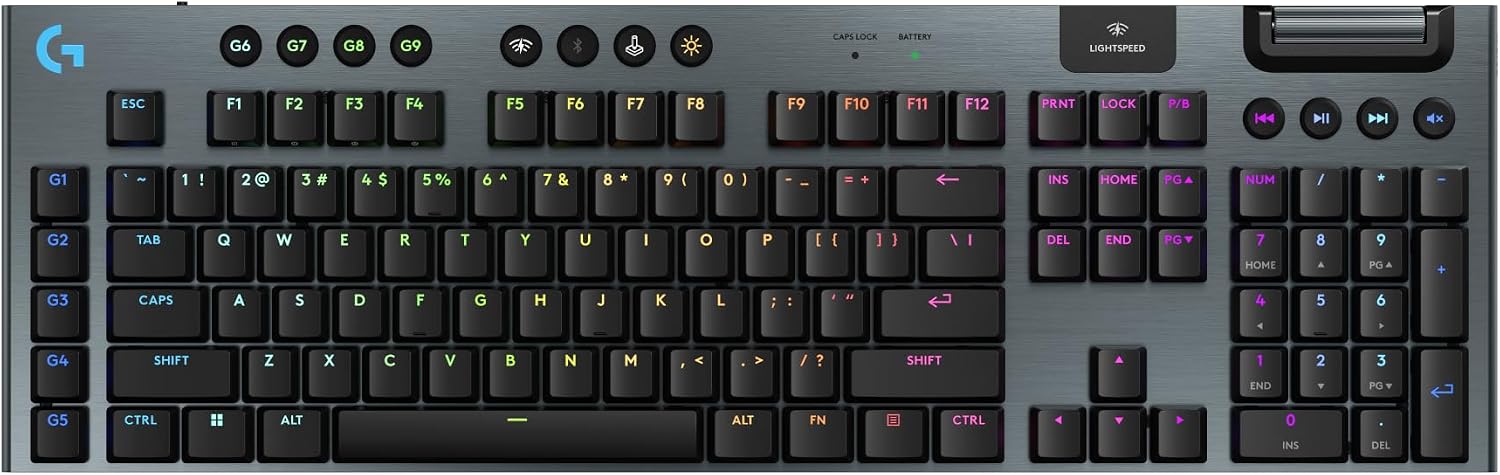 Logitech G915 X Lightspeed Wireless Gaming Keyboard (Linear) - Black