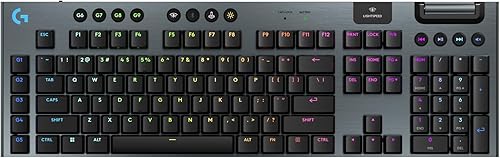 Logitech G Teclado mecánico inalámbrico Lightspeed 915 X para juegos, teclas PBT de doble disparo, teclas totalmente programables, teclados RGB