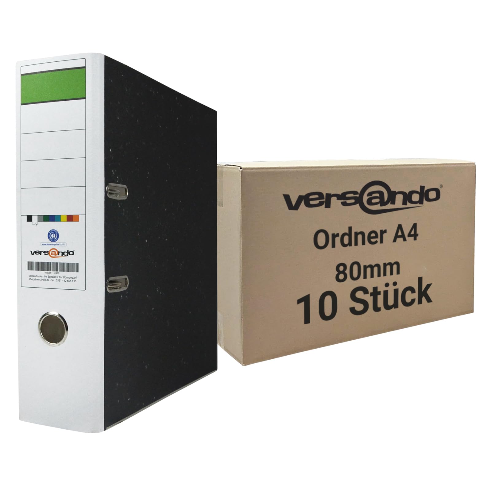versando 10x classeurs à levier DIN A4 Mécanique dos 8cm - certifié Ange