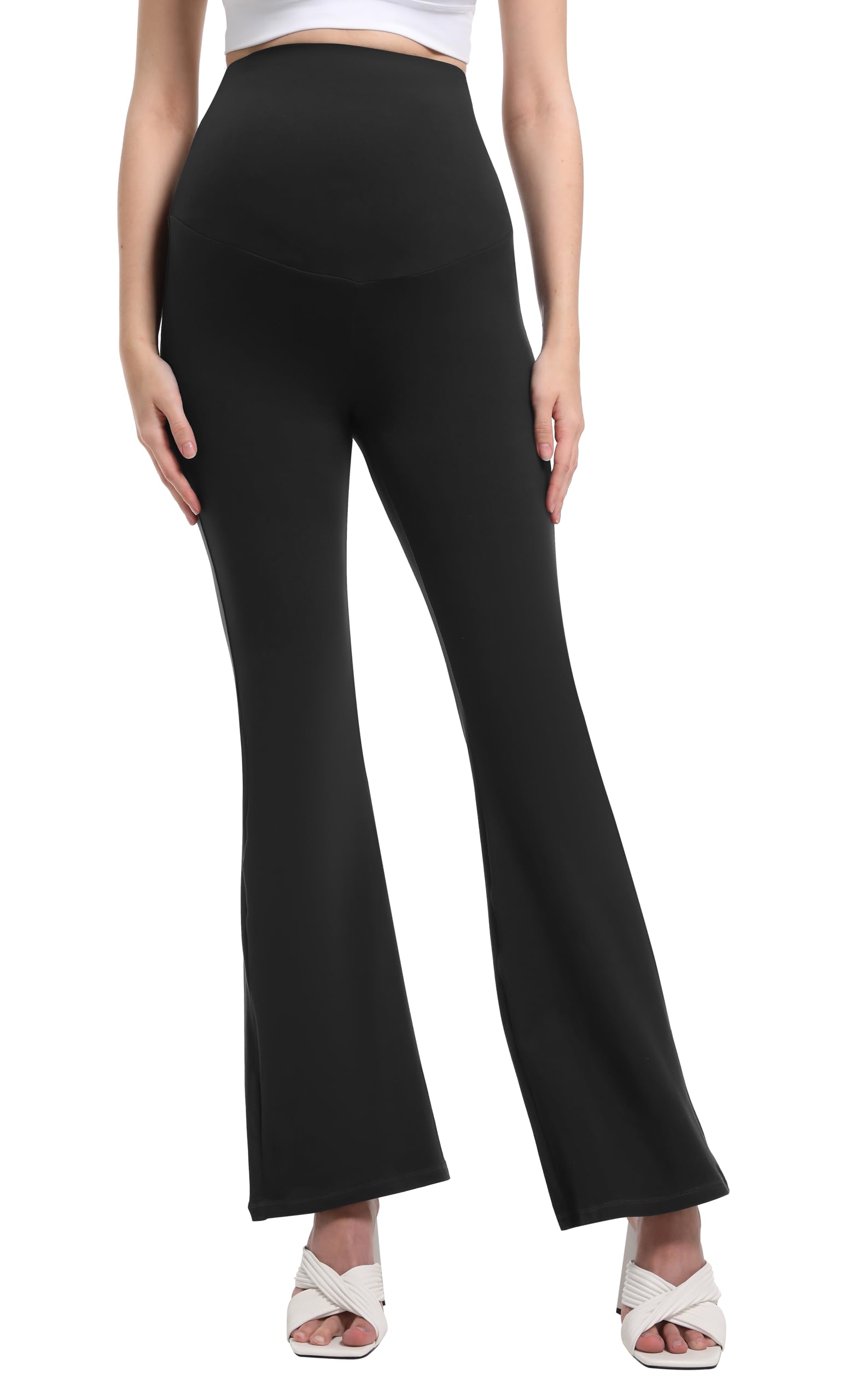 Legging De Maternité Femme Pantalon évasé De Yoga Travail Loisirs Sport Décontracté du Ventre De Sport