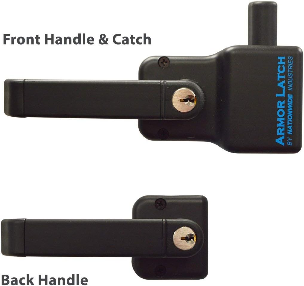 Nationwide Industries - Black Nylon Polymer Key Lockable Magnetic Armor Latch | Keyed Alike (Black) NW6244-SD-FB-BK-KA