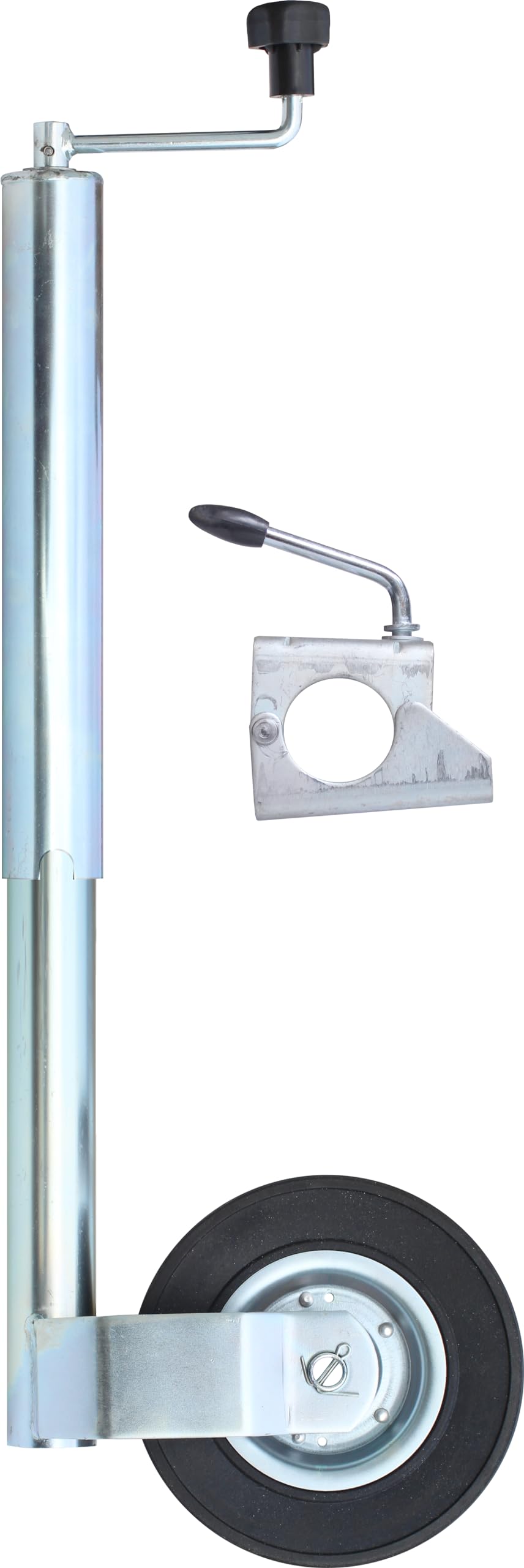 meinAnhängerersatzteil Stützrad Bugrad + Stützradhalter 60mm für 300kg Stützlast Schwerlaststützrad