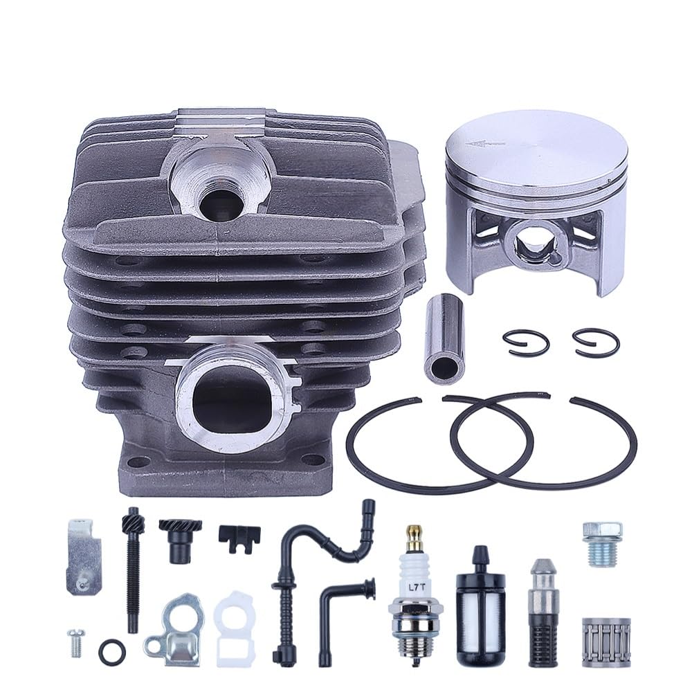 Kit de pistón Cilindro 52 mm Compatible con MS460 046, Filtro Aceite, ajustador Cadena, Accesorios for Motor Motosierra 2 Tiempos Reparar