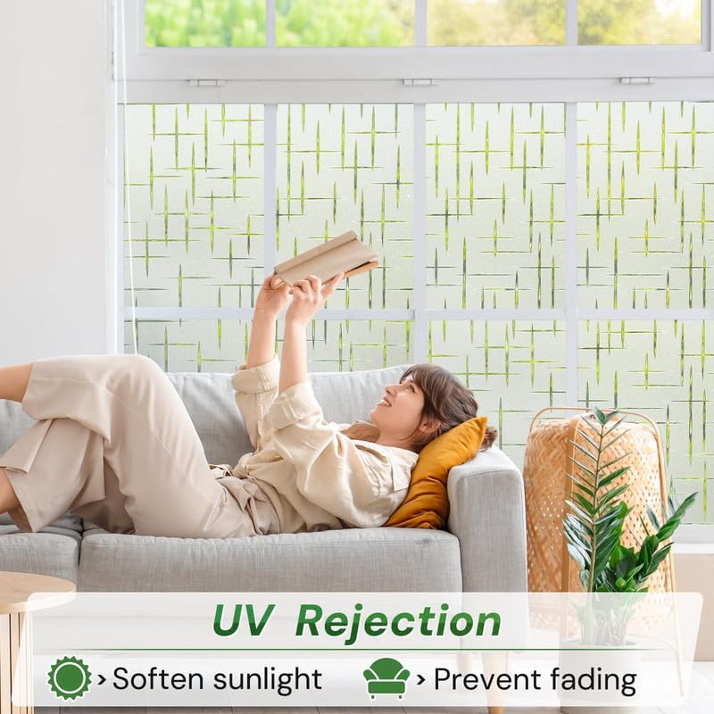 Image of WOO Home Frosted Glass Window Film & Stickers (24 X 96 INCH) Privacy Window Cover for Home & Office - Easy Apply, UV Protection, Removable Decorative Film (Multi Color Design Film | 2 X 8 SQFT)