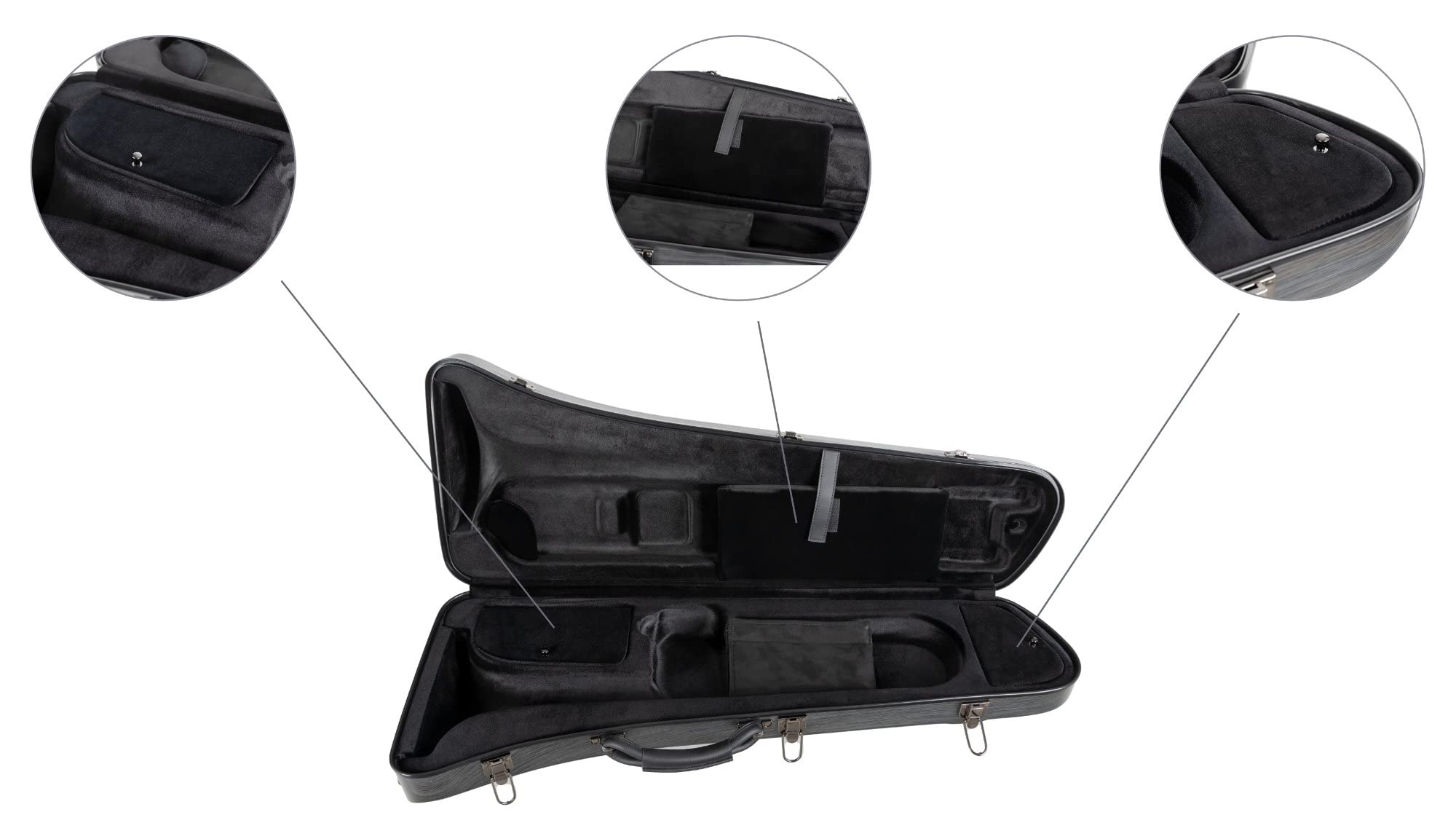 Estuche Deluxe Lechgold para Trombón, Caja de plástico resistente | Estuche para instrumento Lechgold "Deluxe" para trombón tenor, Carcasa dura absorbente de impactos, Peso: 4, 6 kg