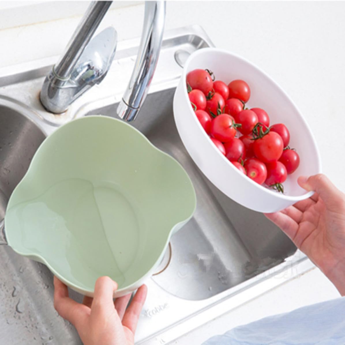 Cabilock Double Dish Nut Bowl Plastic Serving Tray for Pistachio Edamame