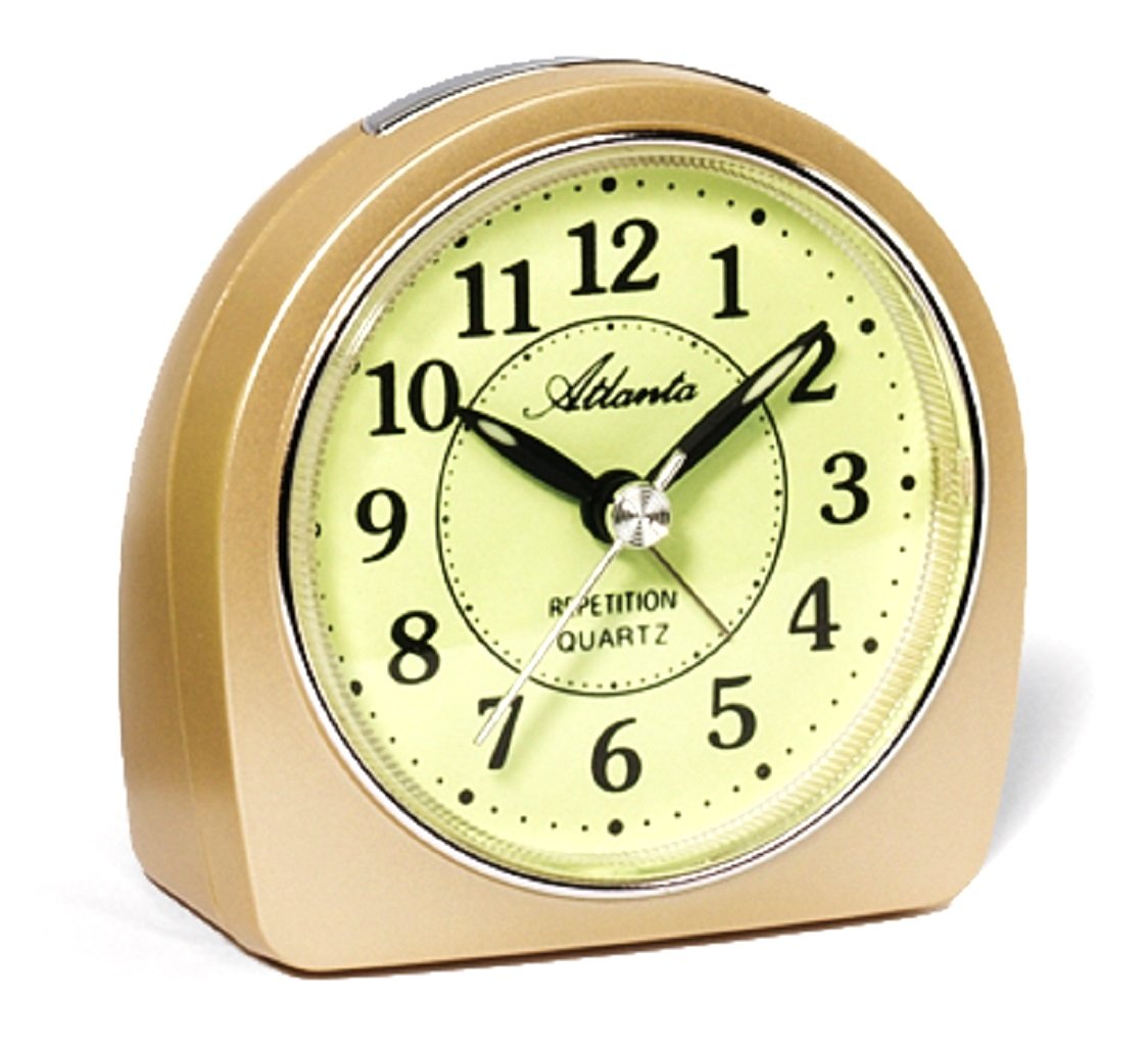 Atlanta 1586-9 Wecker Analog Licht Alarm gelb Gold