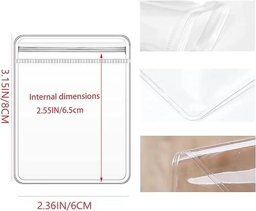 Miniatura 2 de GSXRB Pequeñas bolsas de joyería, bolsas de PVC para joyas, bolsa de joyería para anillos y aretes (100 piezas de 2.36 x 3.15 pulgadas)