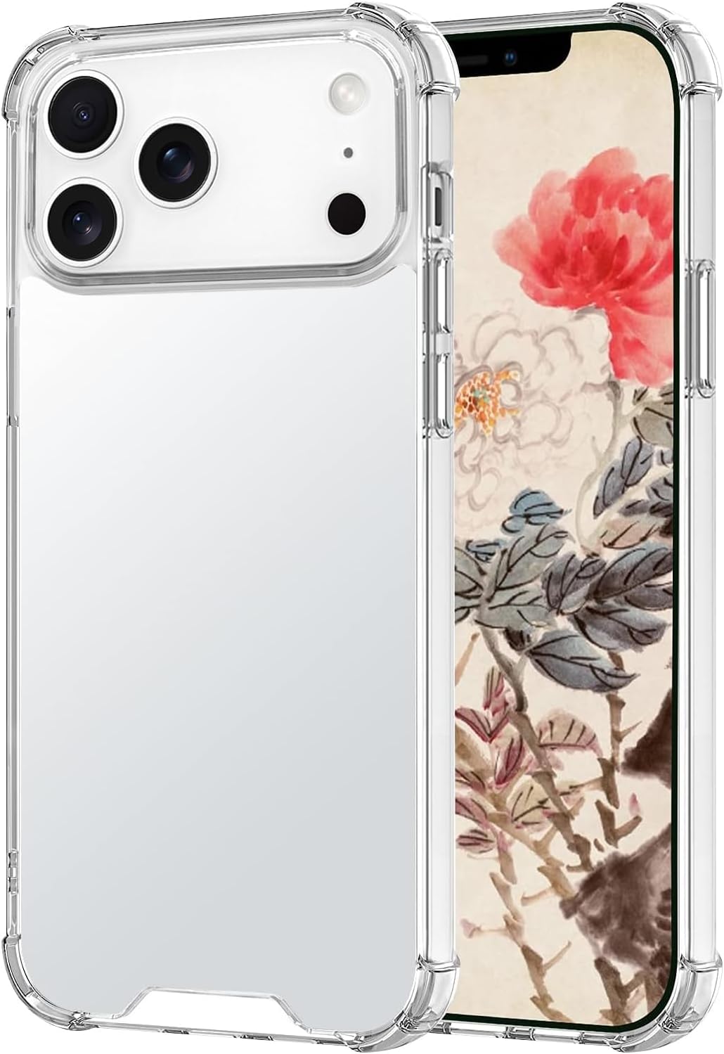 LUVI Compatible with iPhone 17 Pro Mirror Case Cute Makeup Silicone Bumper Slim Ultra Thin Corner Protection Shockproof Design Fashion Luxury Cover for Women Girls Silver - Image 3