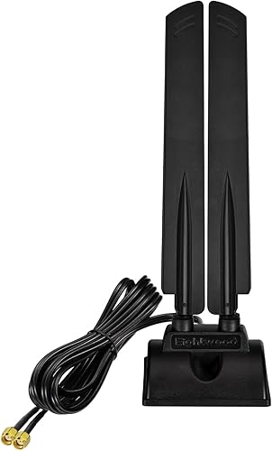 Eightwood Antena WiFi 6E Tri-Band 6GHz 5GHz 2.4GHz RP-SMA Antena WiFi Base de montaje magnético para PC Computadora de escritorio Placa base WiFi