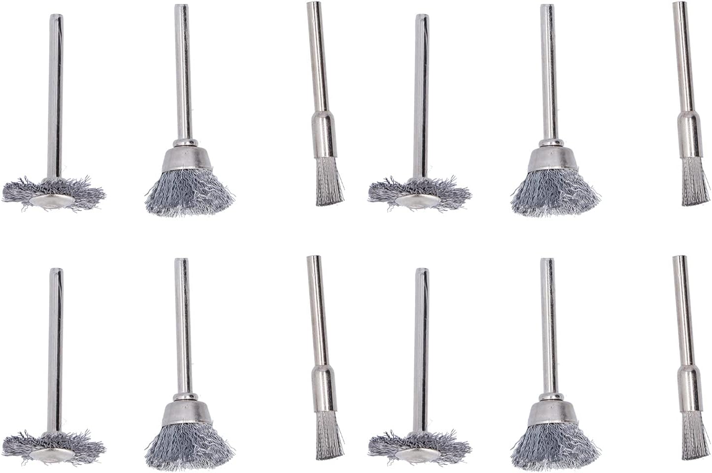 Metal Grinding Brushes, Rust Removal Assorted 1/8in Chuck