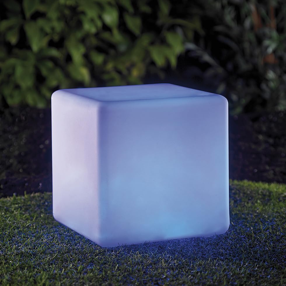 MeLiTec Solarlampe Bodenbeleuchtung Garten Balkon Terrasse Solar-Leuchte Farbwechsel 8h Leuchtdauer Akku Kunststoff Würfel