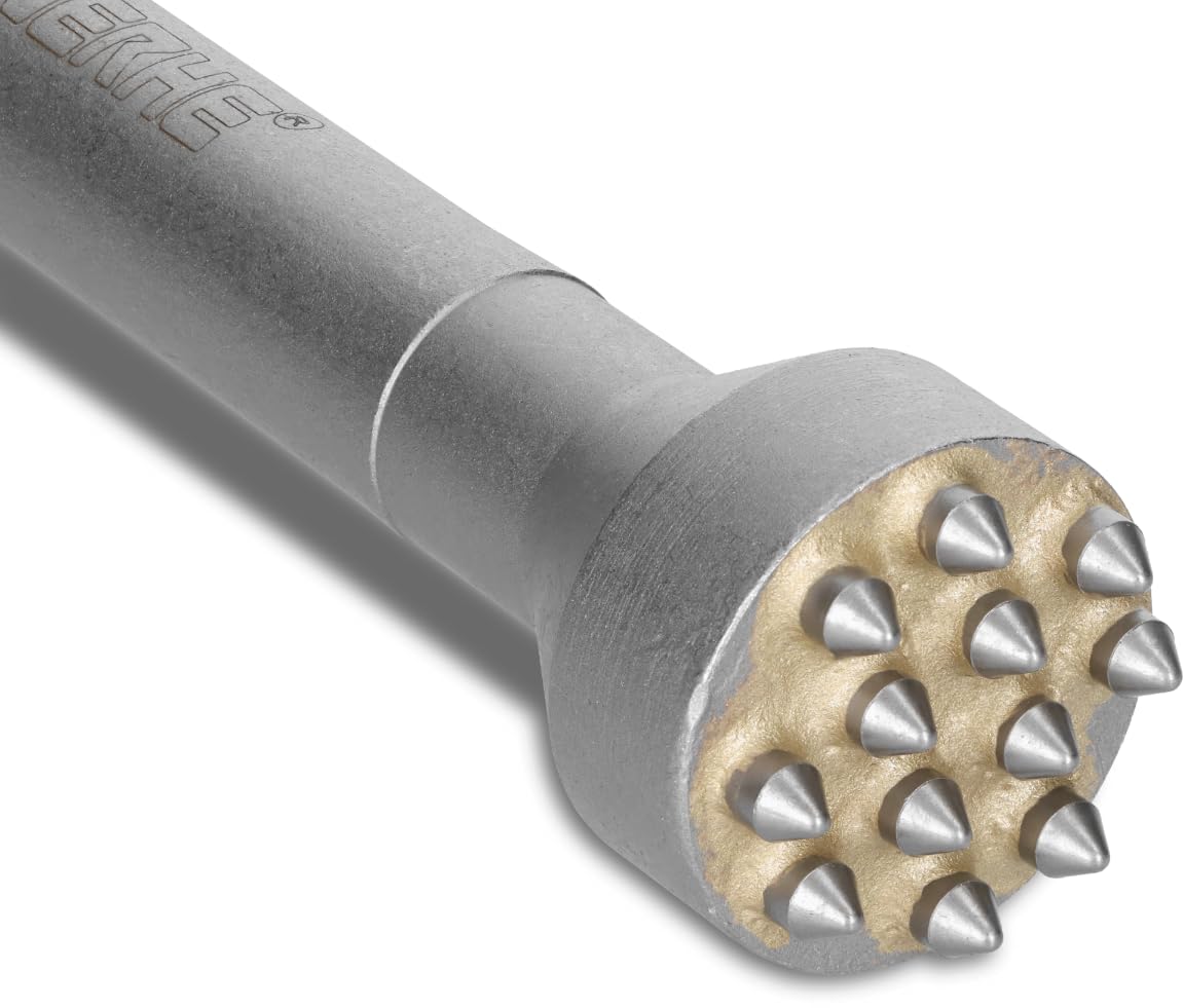 WERHE® Bocciardatore HEX30 – 12 denti, 270 mm – Robusto utensile a scalpello per la lavorazione del calcestruzzo – quadrato