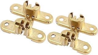 X-DREE Szafka do szafki z drzwiami przesuwnymi składanymi zawias krzyżowy ze stopu cynku w kolorze złotym 2szt(Gabinete Armario Puerta corredera Plegable Aleación de zinc Bisagra cruzada Tono dorado 2