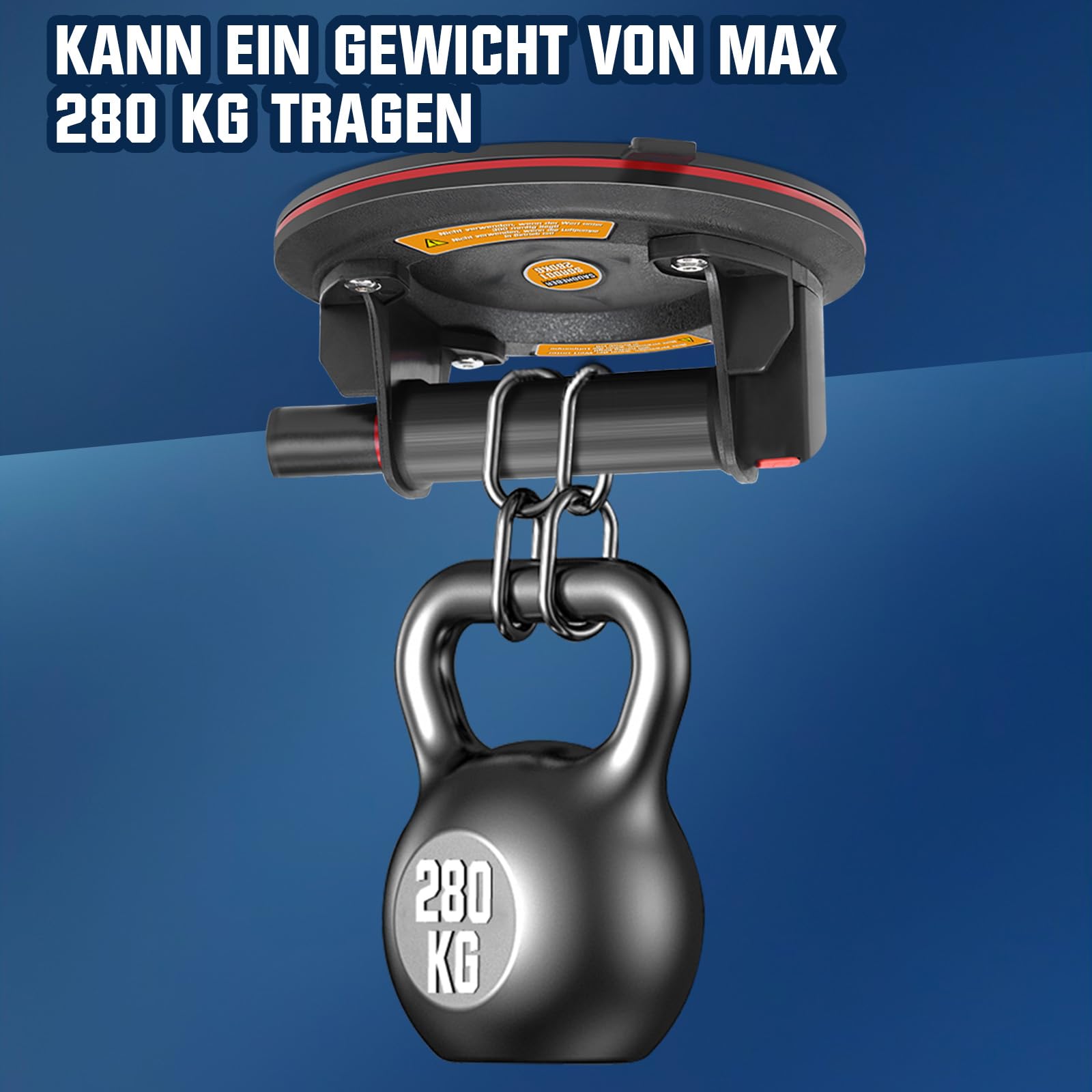 2er Set 8" Saugheber Glasheber Saughalter, Vakuumheber Fliesenheber Plattenheber, Doppelschicht Saugnäpfe, Vakuum Saugheber für Glas Fliesen Marmor, inkl. Werkzeugkasten (Tragkraft 260KG)