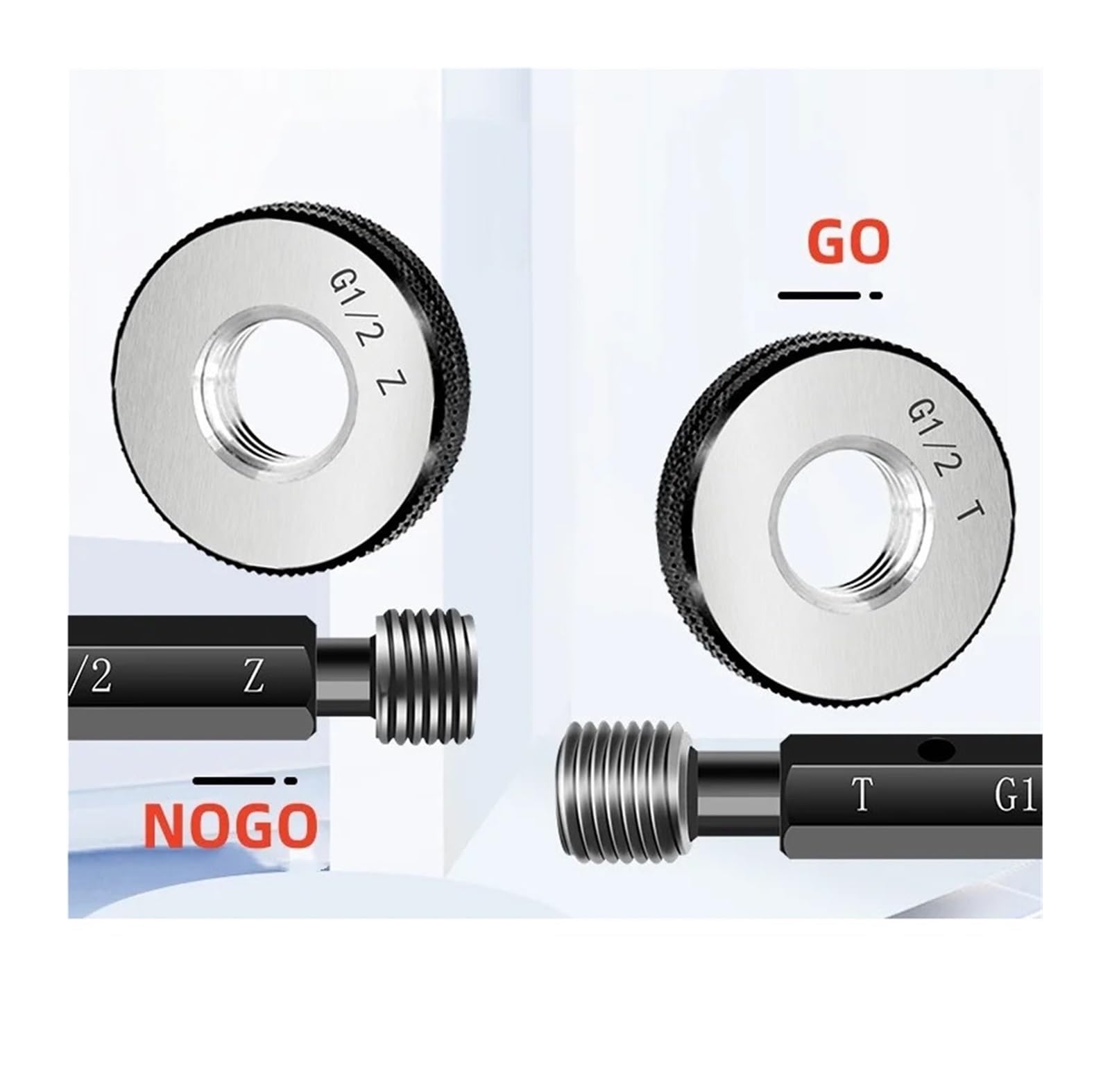 Pierścień pomiarowy do gwintów, Wskaźnik pierścieniowy gwintu prostego i wskaźnik wtykowy 1 szt./1 zestaw G1/16-G1(G 1-1I8,G Thread Ring Gauge)