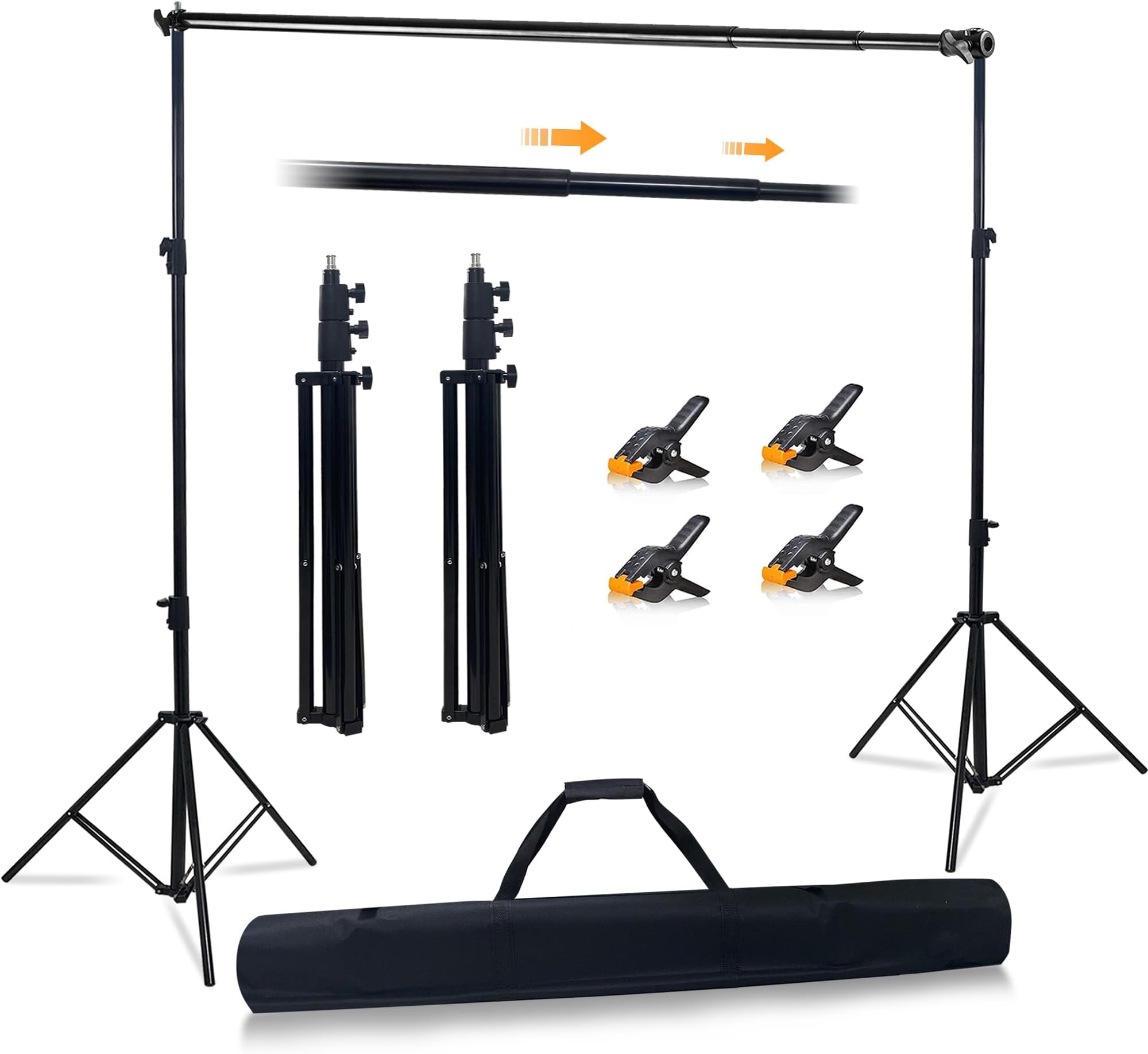 Photo Studio Backdrop Stand Support System,10'x10' Adjustable Backdrop Stand ...