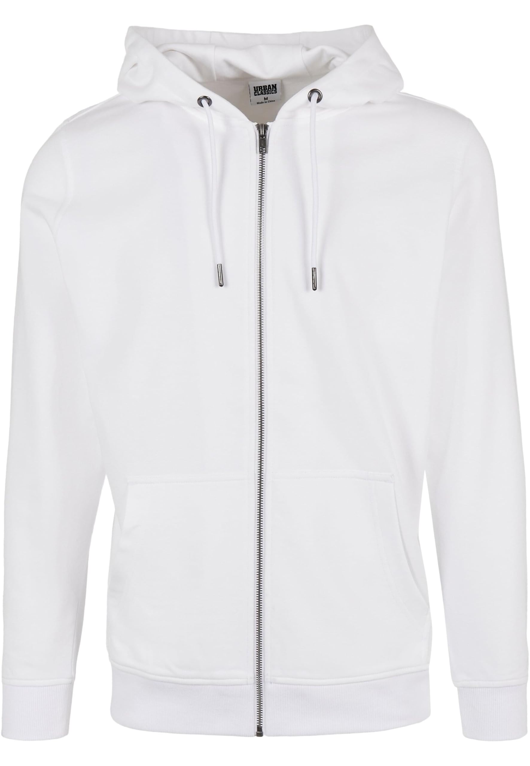 Urban Classics Men's Basic Terry Zip Hoody Cardigan Sweater, White, L