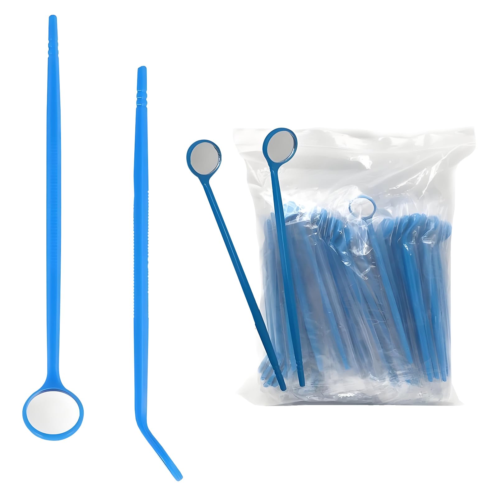 Specchietti per bocca monouso per esame dentale da 150 pezzi Specchietto per bocca antiappannamento per specchio dentale orale(Blue)