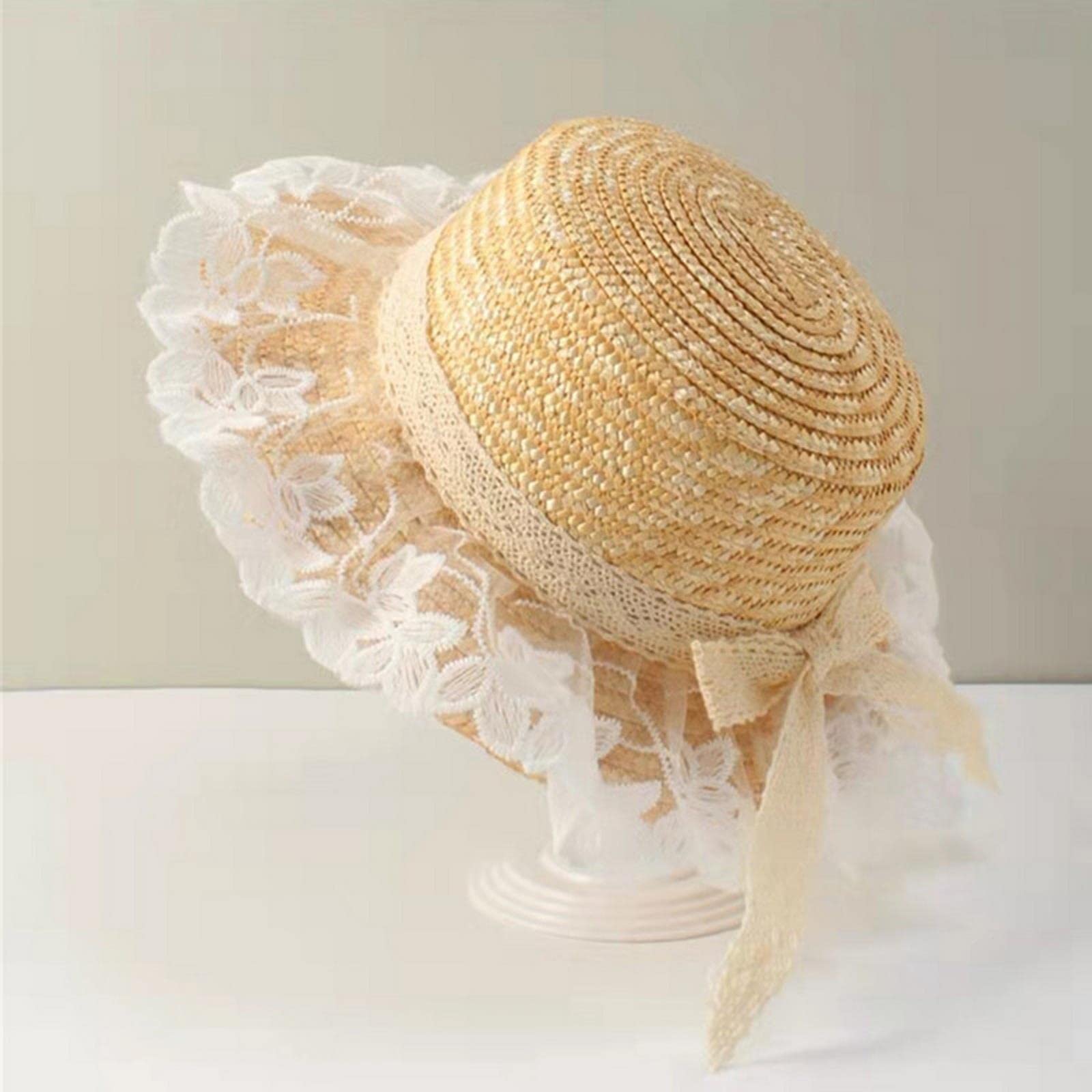 Sombrero de pescador de malla, sombrero de paja de verano, sombrero de playa de verano, protección solar, sombrero de fresa decoración de sol