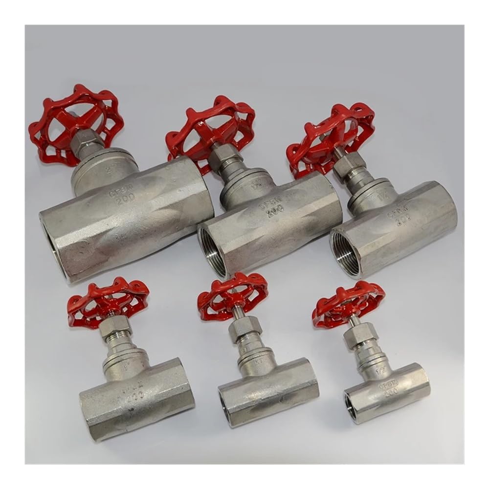 Valvola a Globo in Acciaio Inossidabile for Filettatura Interna 1/2 "3/4" 1 "1-1/4" Valvola a Spillo for Acqua ad Alta Temperatura SS304(1-1/4")