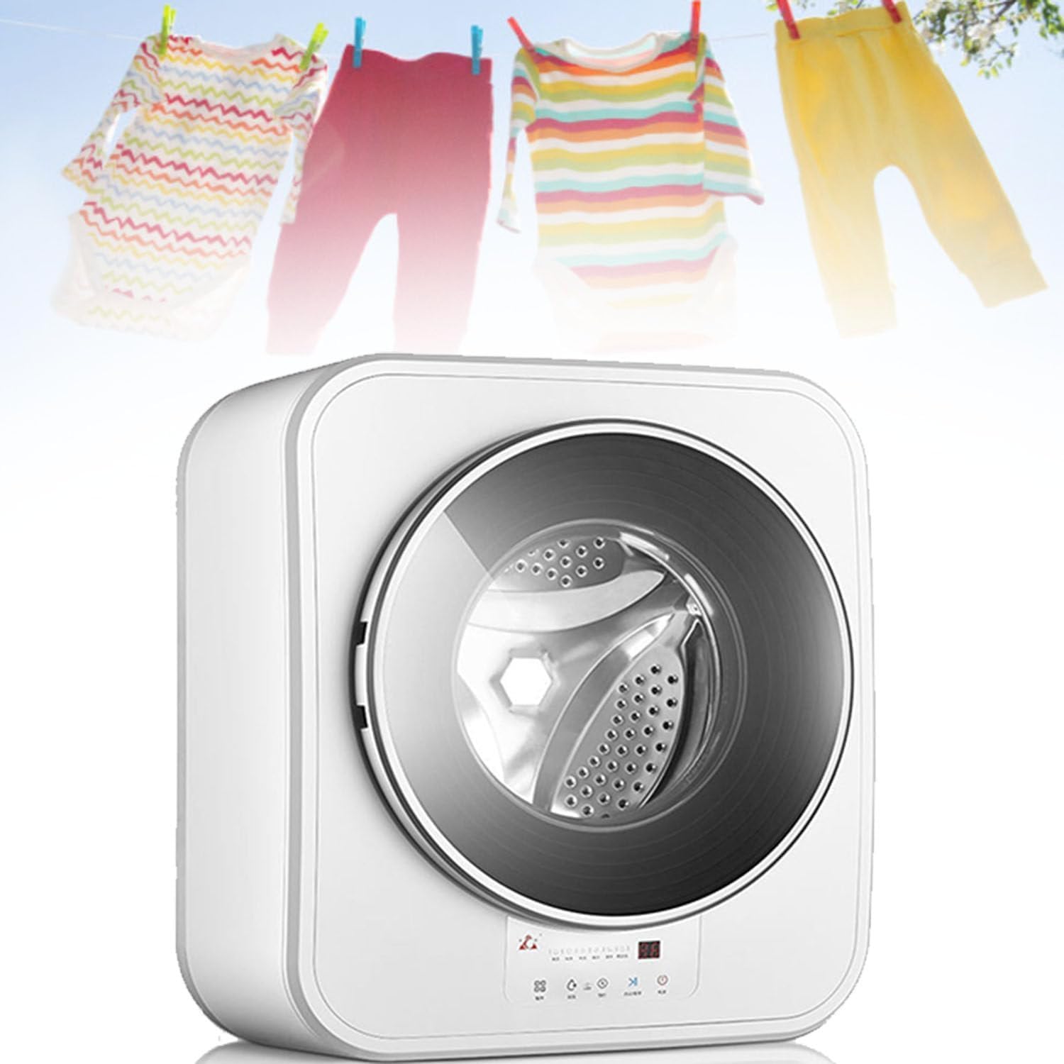 3 Kg Mini Pralka Ścienna Z Suszarką Na Gorące Powietrze, Ładowana Od Przodu, Panel Dotykowy Led, Wiele Trybów Prania, Inteligentna Mini Suszarka Z Zabezpieczeniem Przed Upadkiem