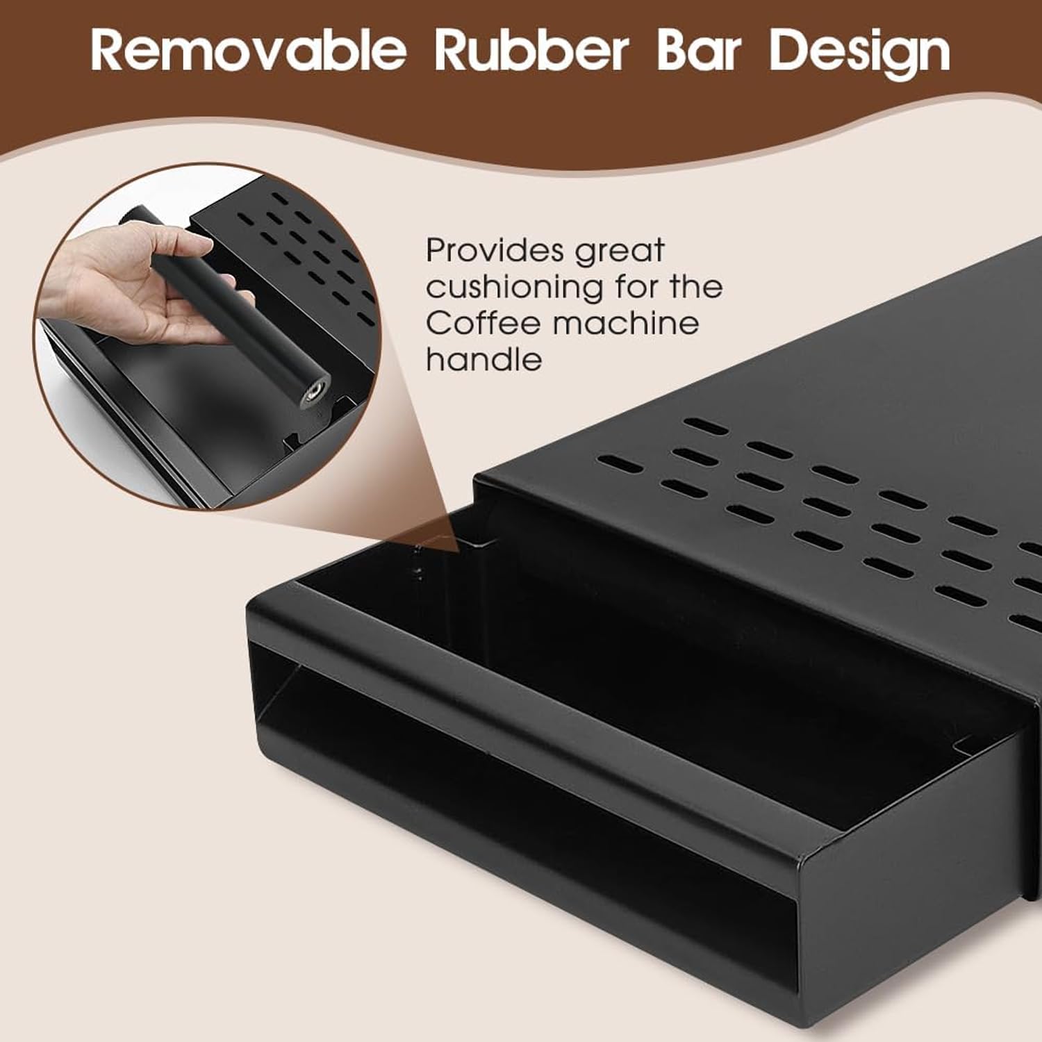 Knockbox per Caffè Espresso in Acciaio Inossidabile, Cassetto Battifondi Caffè, Nero Contenitore per Fondi di Caffè (35 * 25 * 9CM)