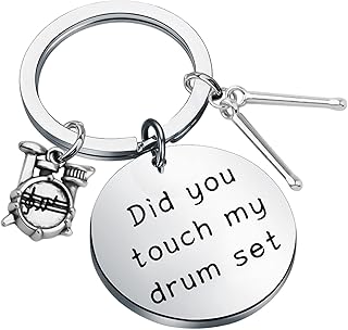 Drum Keychain Drummer Gift Did You Touch My Drum Set Percussion Jewelry Drum Player Musician Gift