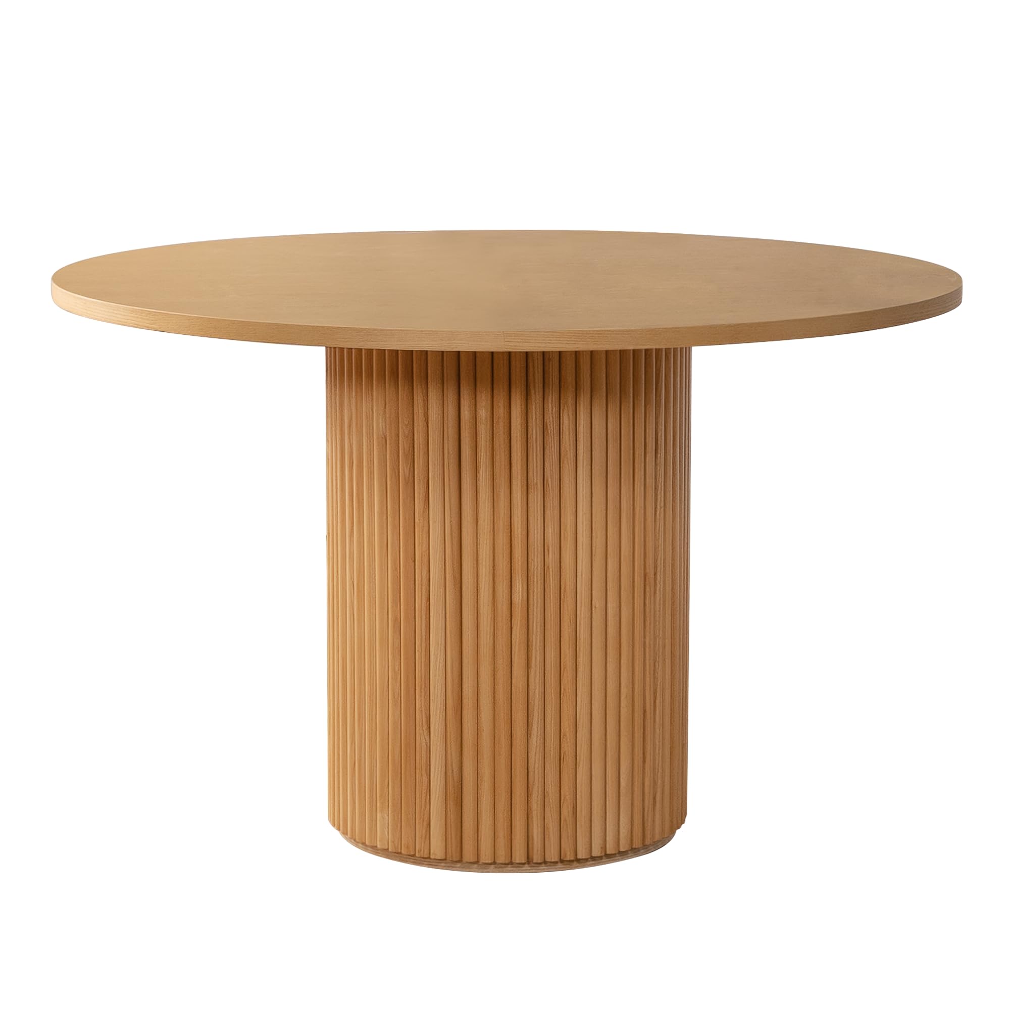 SIMTONAL Round Wood Dining Table Pedestal Kitchen Table Circular 47 ...
