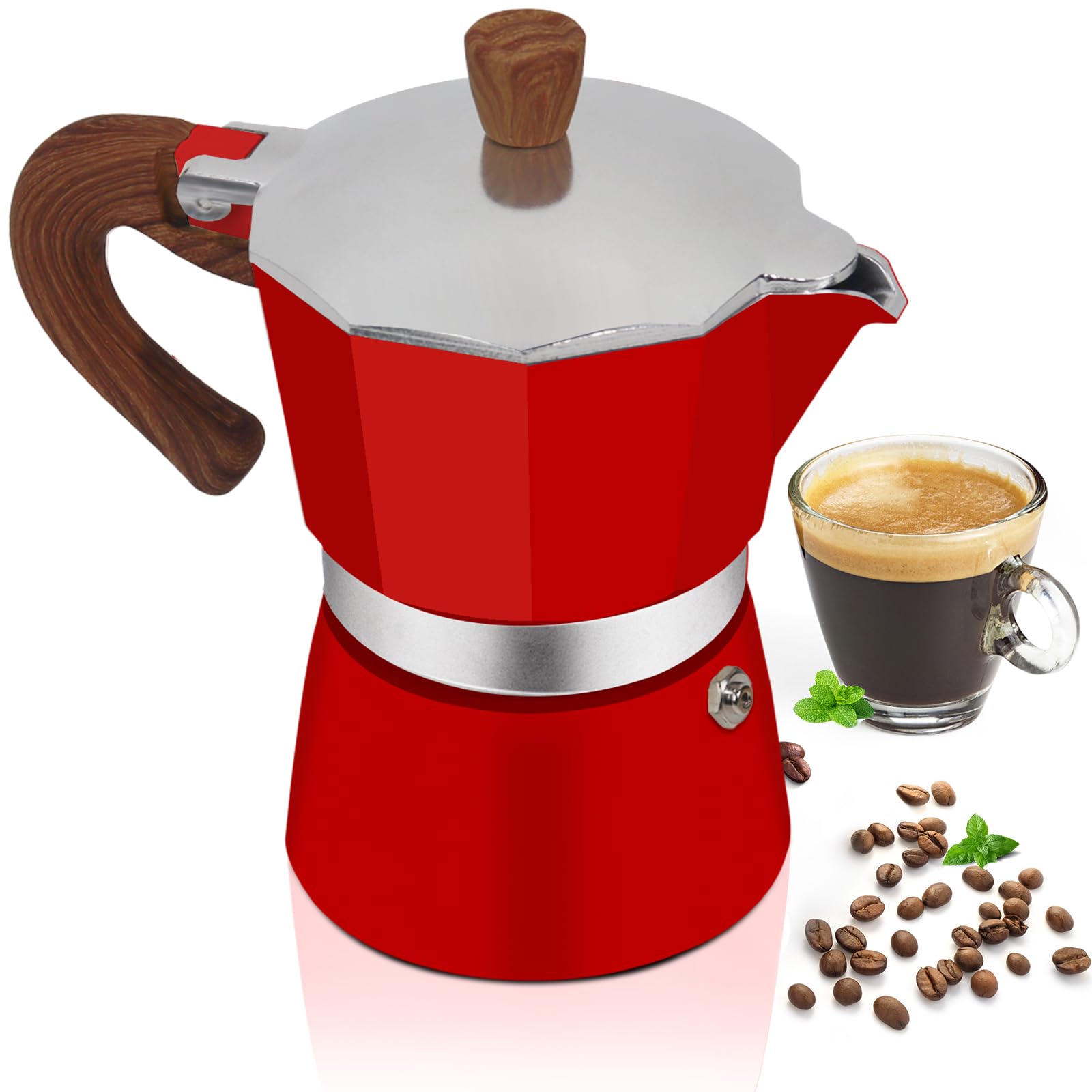 Aluminum 6 Cup 300ml Moka Pot Express Coffee Maker Stovetop