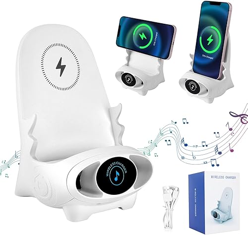Mini silla portátil cargador inalámbrico soporte para teléfono, cargador rápido inalámbrico, soporte multifuncional para teléfono, estación de carga