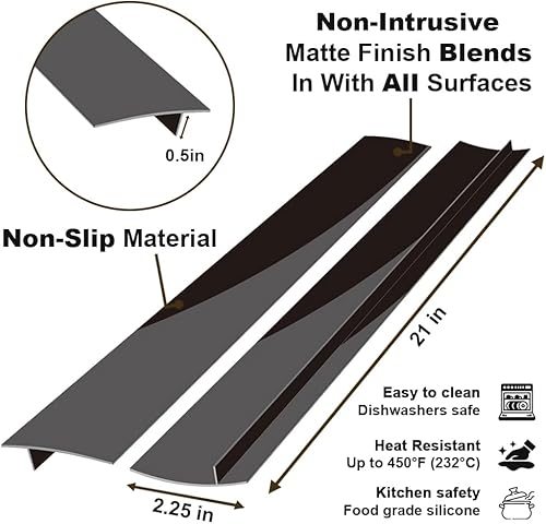 Miniatura 4 de Fundas de silicona para huecos para encimera de cocina, antideslizantes, no pegajosas, sellan derrames entre encimera, estufa, horno, lavadora,