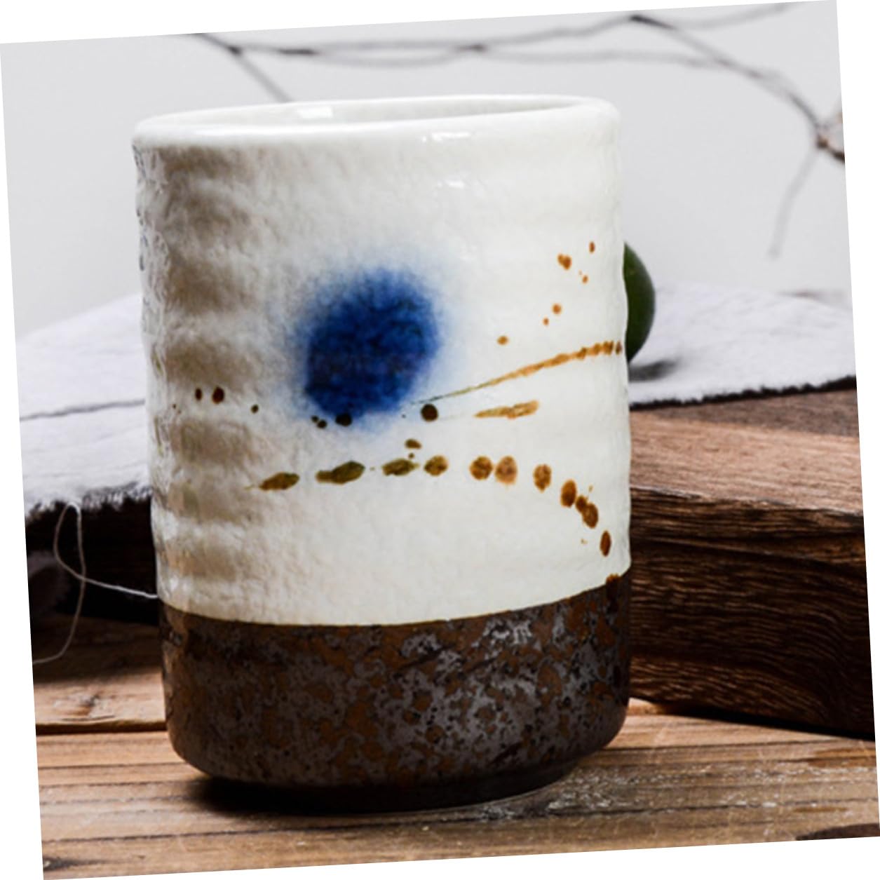 Taza de Té Japonesa Fácil de Limpiar y Apta para Lavavajillas de Cerámica 250ml Diseño Pintado a Mano Adecuado Ocio y Obsequio