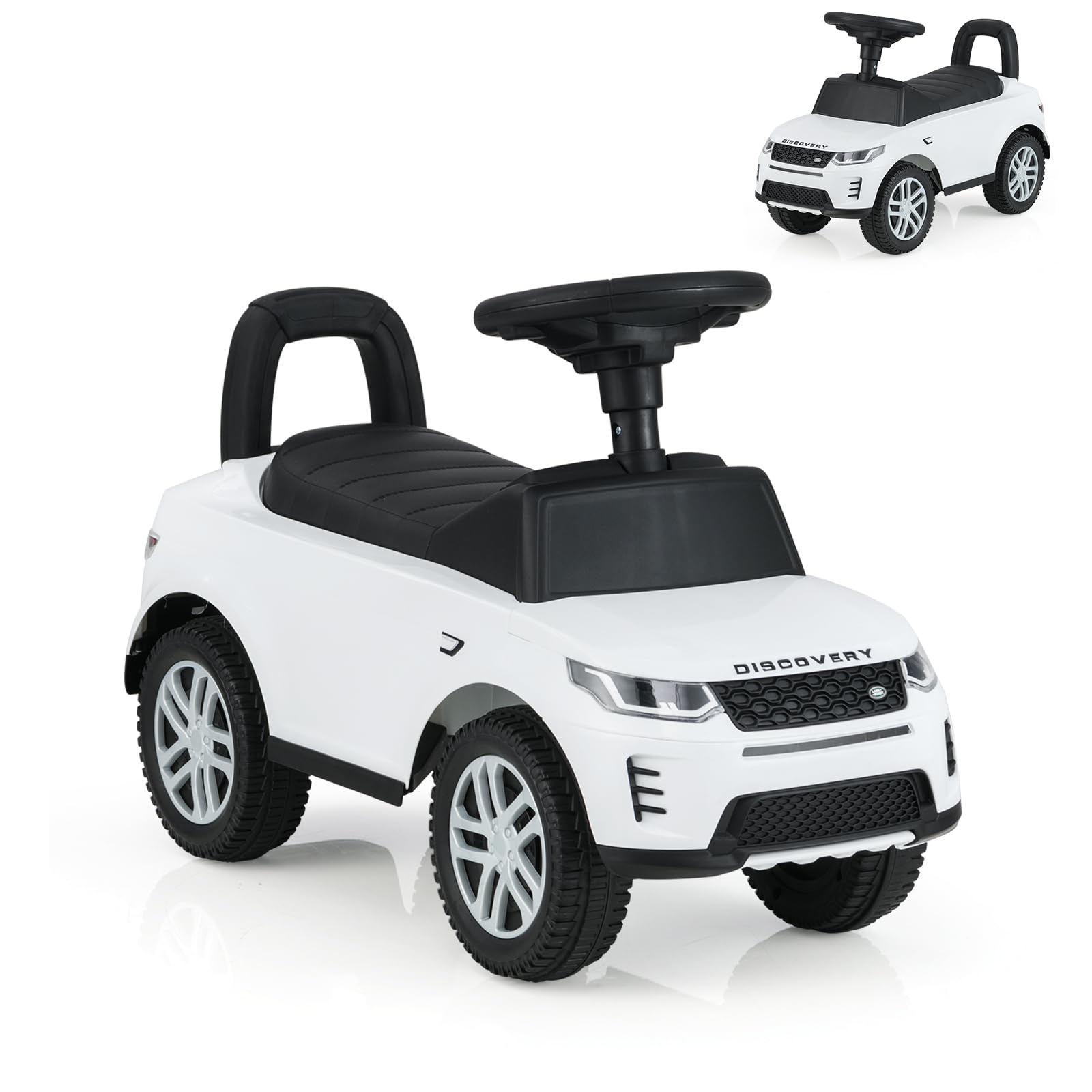SOARS Kinder Rutschauto, Rutschfahrzeug mit Lenkrad, Hupe, rutschfesten Rädern, verstecktem Stauraum, Aufsitzauto für Kinder ab 1 Jahr (weiß)