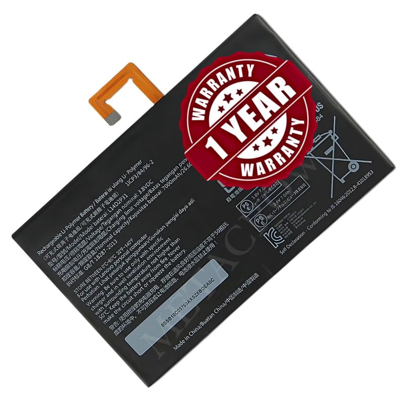 Image of Original L14D2P31 Battery Compatible for Lenovo Tab 2 (A10-70, A10-70F, A10-70L) - (7000mAh) - 1 Year Warranty JK1