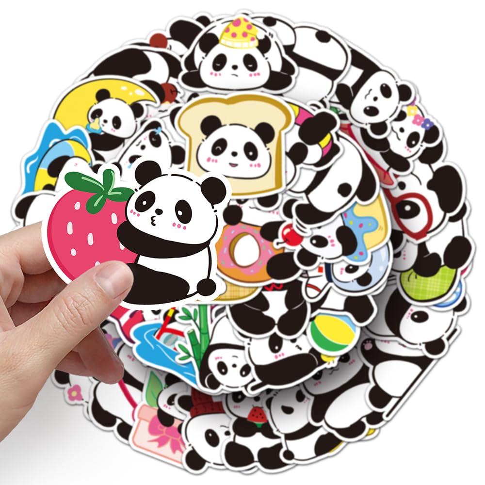 Lovely Panda Vinyl Stickers, 50 PCS Waterproof Cartoon Animal Decals for Laptops Scrapbooking, Journals, Notebooks - Image 4