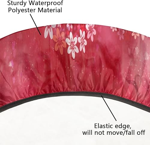 Vista 327 de cfpolar Mantel redondo ajustable de verano, hojas de palma tropical, borde elástico, mantel redondo lavable para uso en interiores y exteriores, se