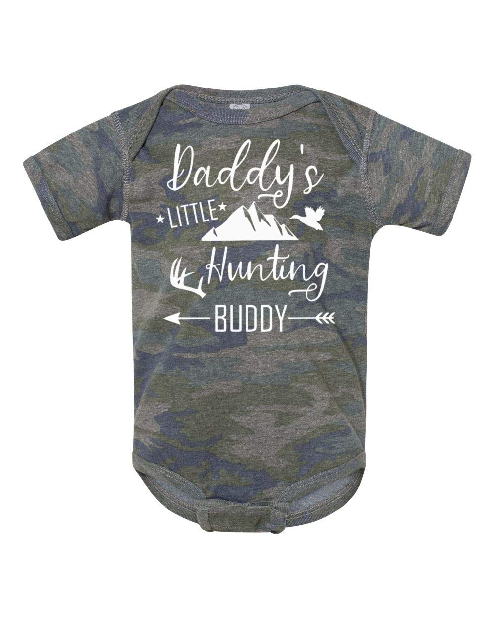 Ebenezer Fire Camo Onesie/Daddy's Little Hunting Buddy/Baby Announcement/Pregnancy Reveal