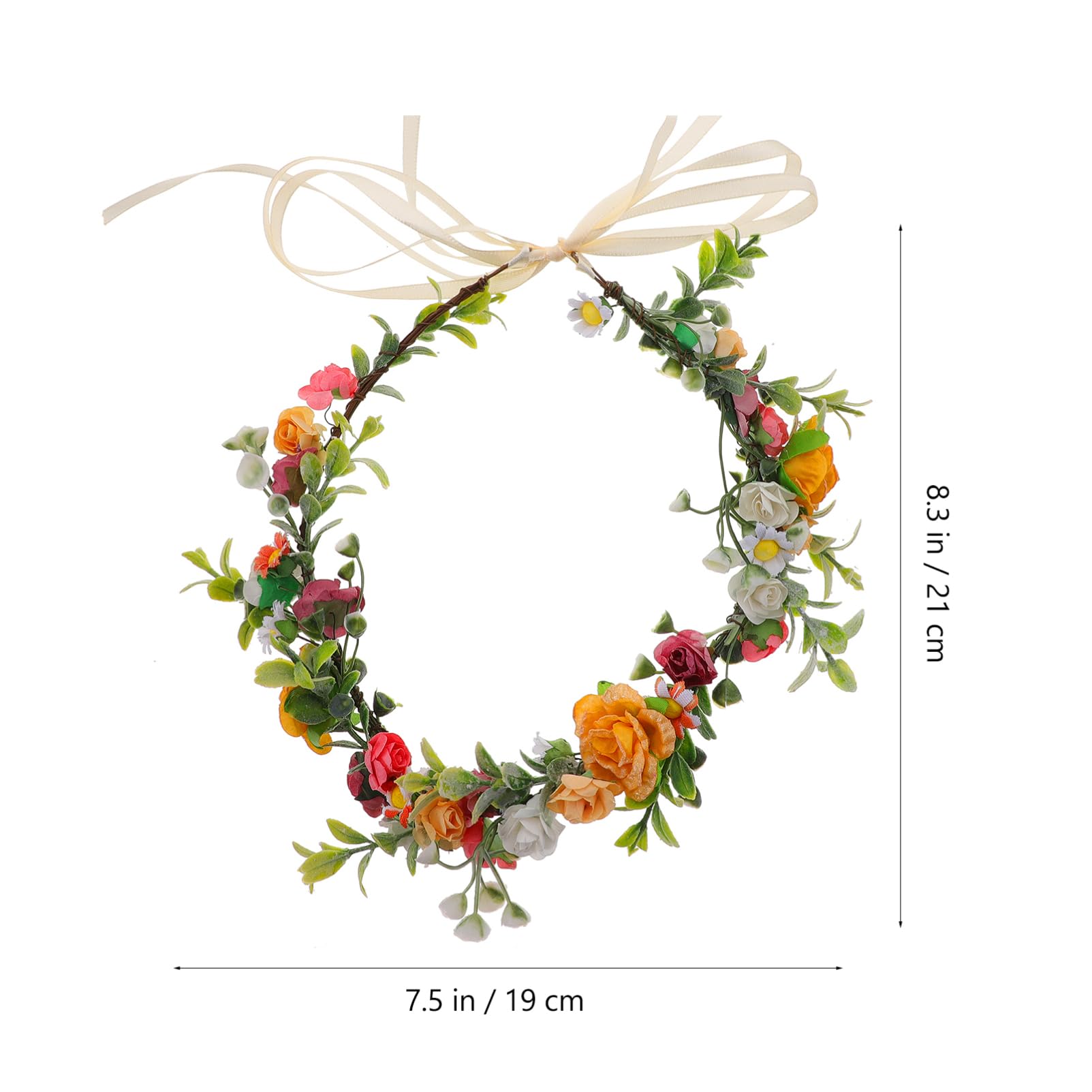 FRCOLOR Bandeau à Fleurs en Tissu Couronne de Cheveux Roses Élégante pour Mariée, Décoration de Tête Chic et Créative pour Séance Photo et Plage