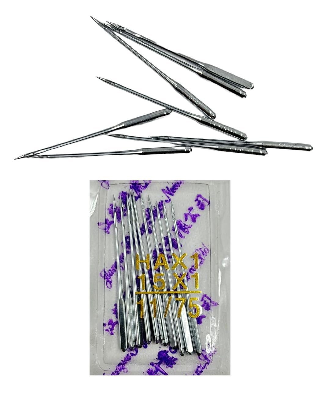 ZENITH Steel Needles Combo of HA 11/75 & 14/90 Set of 40 Needles for All Domestic Sewing Machines traditional or Automatic compatible Singer Usha Brother etc.Steel Finish (FT HA Combo 11 (20) + 14(20)) — Amazon image 2