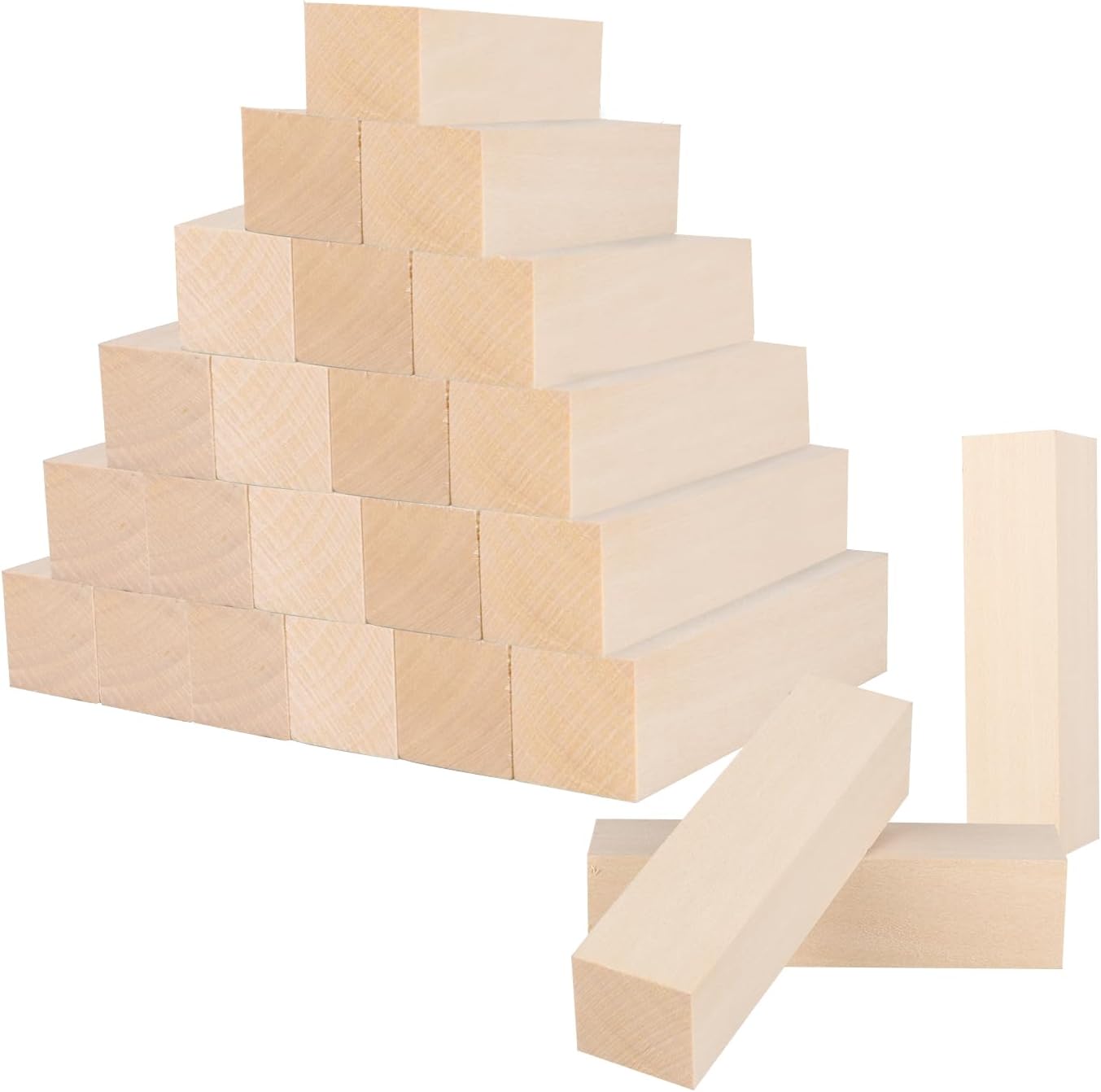 Rierousy Blocs Sculpture Bois Tilleul - Lot 19 Cubes Pour Enfants Et Adultes DIY