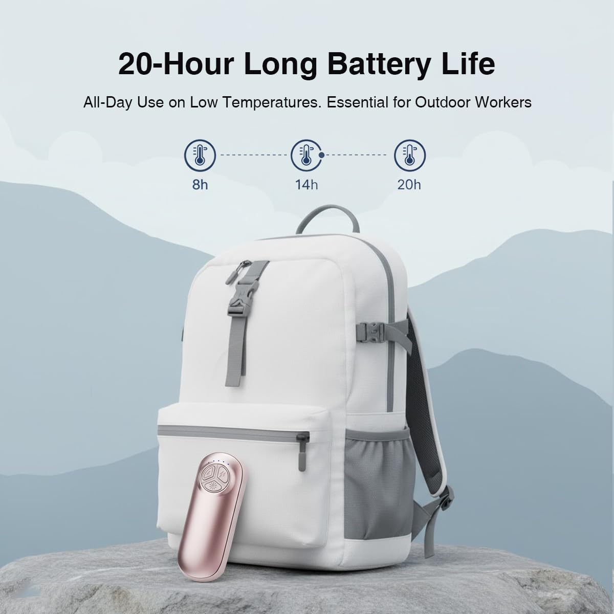 Scaldamani ricaricabili, 2 confezioni da 3000 mAh, scaldamani ricaricabili, 3S, 5 livelli di calore fino a 55 °C, 12 ore, conservazione del calore, ultra leggero e sottile, per caccia, golf, campeggio