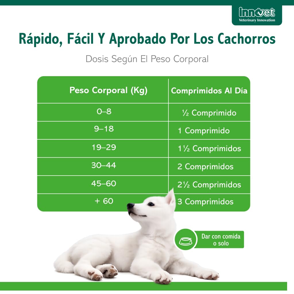 Innovet Condrogen Puppy Condroprotector Perros Cachorros 60 Comprimidos | Articulaciones Fuertes Durante el Crecimiento con Glucosamina Condroitina – Nutre el Cartílago Para Razas Grandes y Gigantes