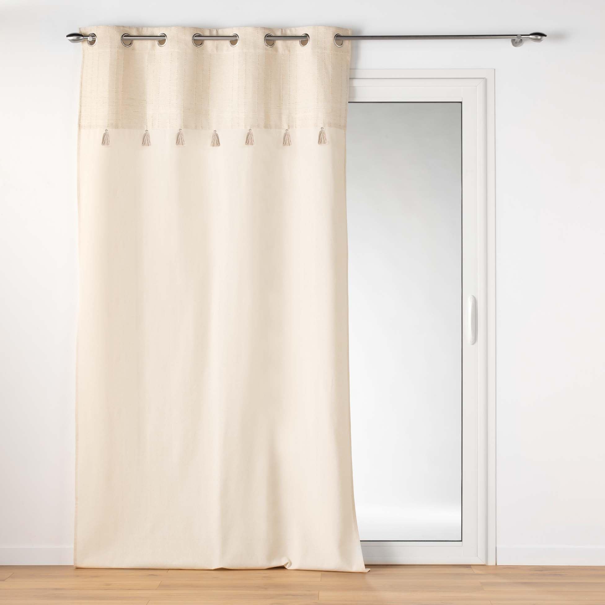 Douceur d'Intérieur Izigold Ösenvorhang (140 x 240 cm), Baumwolle/Polyester und Metallic-Oberseite