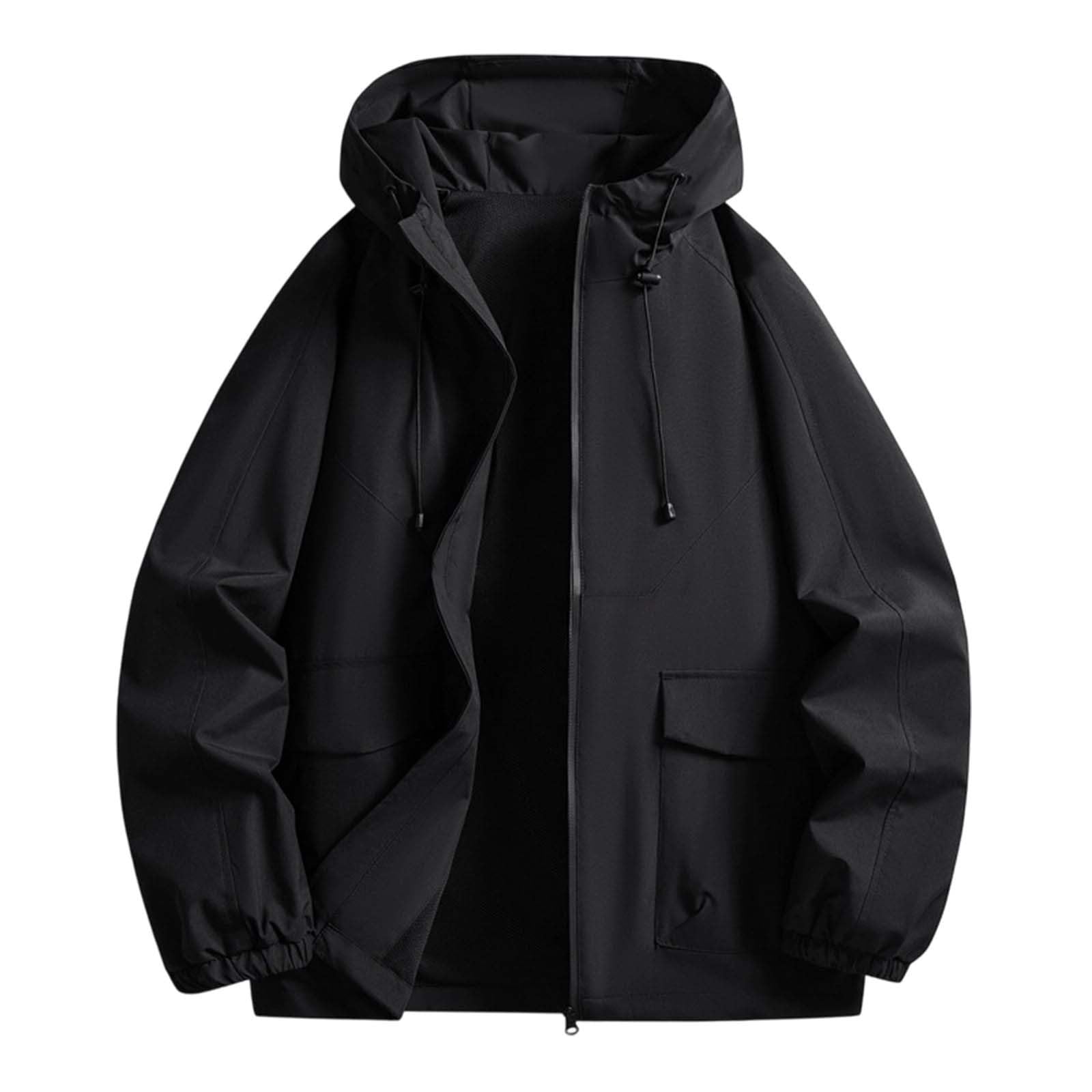 Softshelljacke Herren Winddicht Fahrradjacke Leicht Laufjacke Reissverschluss Übergangsjacke mit Kapuze Atmungsaktiv Funktionsjacke Outdoor Wanderjacke Windjacke Modische Sportjacke Outdoorjacke