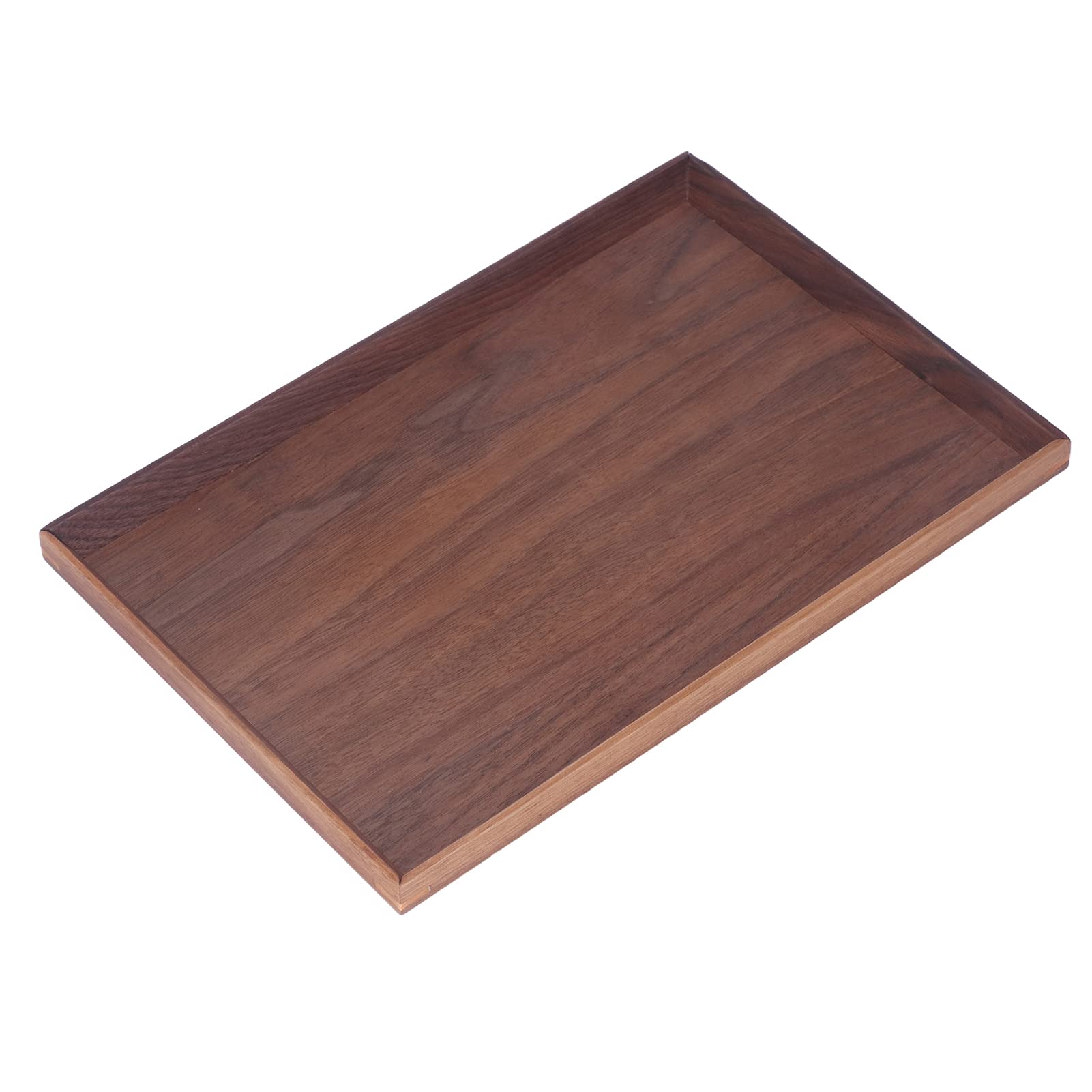 Vassoio da Portata in Legno, 30/35/40 Cm Marrone Piatto da Tavola Rettangolare Quadrato Decorazione in Legno di Noce Frutta Tè Piatto da Caffè Per Ristorante Home Bar(35x25cm)