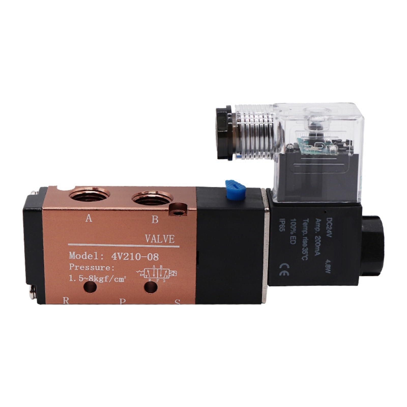 4V210-08 Pneumatyczny dwupozycyjny pięciodrożny elektromagnetyczny zawór wentylacyjny AC220V DC24V może zastąpić sterowanie powietrzem (4V210-08AC220V)
